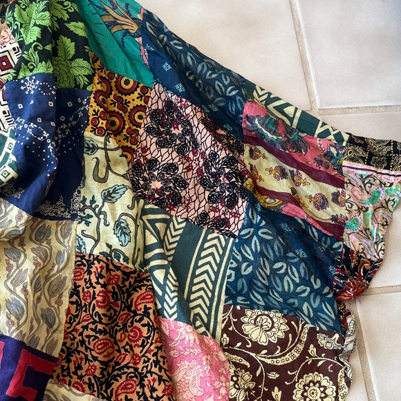 GYPSY ROSE HANDMADE Bohemian Patchwork Maxi Skirt NWT, Hippie - Picture 4 of 12